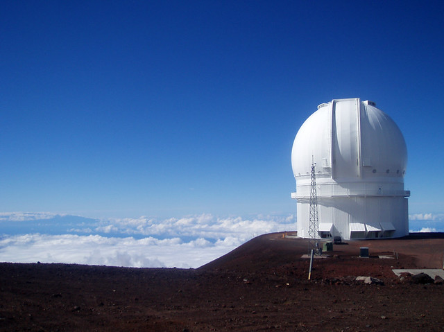 Looking down at the clouds from Mauna Kea highest point in Hawaii, on the Big Island, 13,803 feet above sea level. The most sacred spot in Hawaiian mythology & of the best places in the world to see stars.