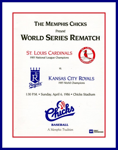St. Louis Cardinals vs KC Royals Scorecard, 1986