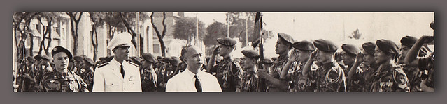 1958 - Vice President Nguyen Ngoc Tho reviewing troops