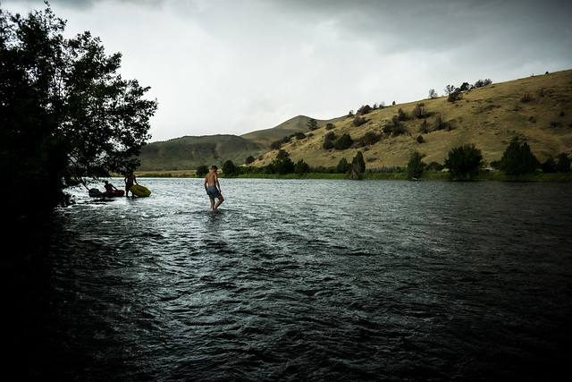 Inner-tubing on Madison River, MT, before a storm