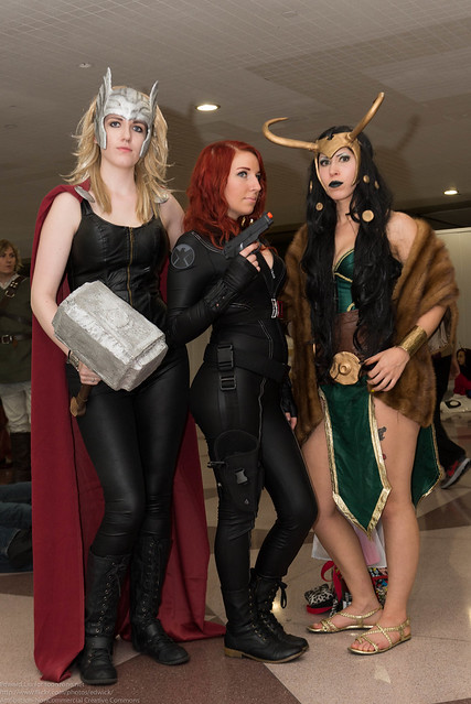 Rule 63 Thor, Black Widow, and Loki, (l to r) Kaite C. as R…