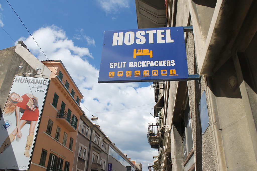 Hostel signage.