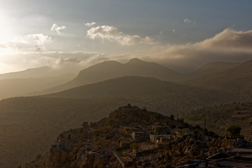 oman mountain sayq landscape sunset