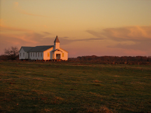 blue sunset oklahoma church field clouds