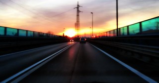 Sunset on the overpass