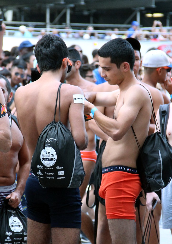National Underwear Day, Times Square NYC Cute guys in under…