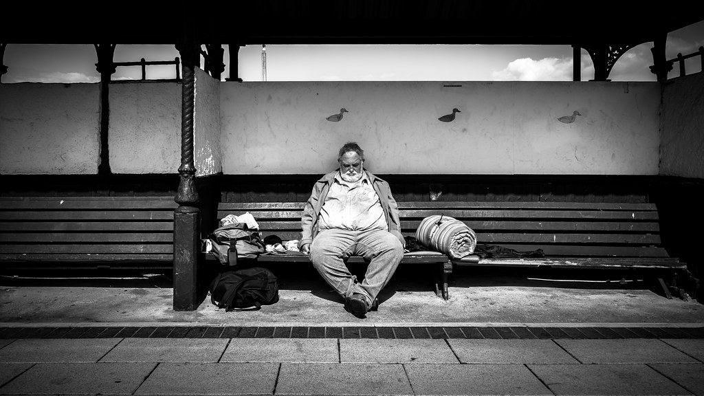 Tired - Bray, Ireland - Black and white street photography
