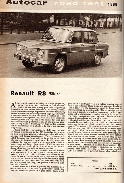 Renault 8 Road Test 1962 (1)