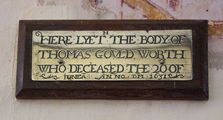Here Lyeth the body of Thomas Gould who deceased the 20 of Junea Anno DM 1631