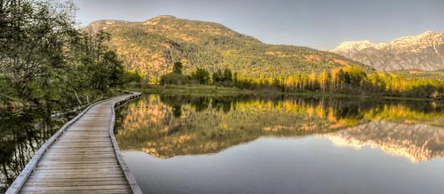 reflection lake mountains forest pemberton bc canada boardwalk challenge1