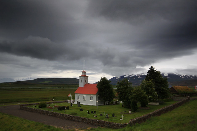Bad weather approaching - Laufás church, Iceland