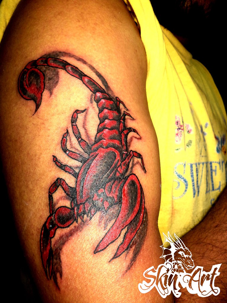 Blackwork Scorpion tattoo men at theYoucom