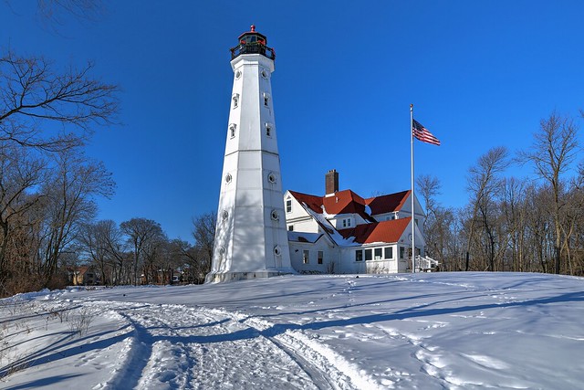 Lake Park Lighthouse in Winter