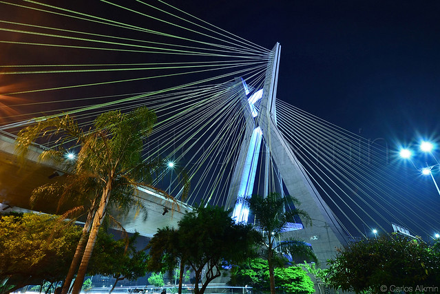 Ponte Octavio Frias de Oliveira at night - Sao Paulo, Brazil