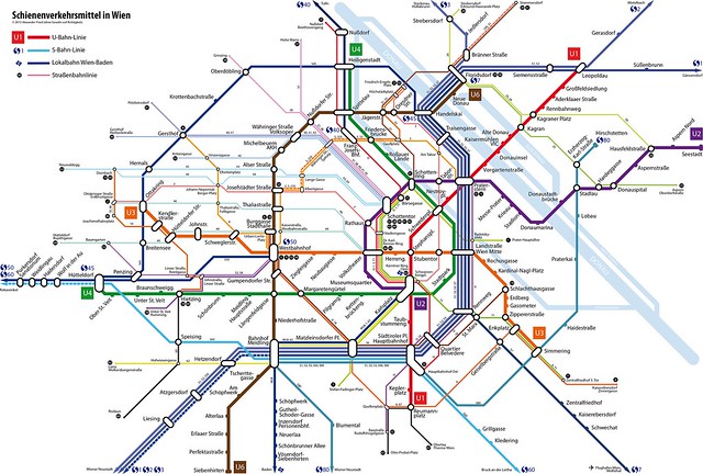 Wiener Linien Plan (U-Bahn, S-Bahn, Straßenbahn)