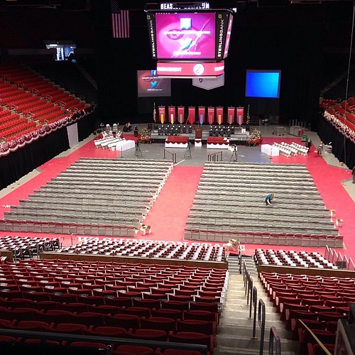 Beasley Coliseum being prepped for Saturday's Fall Commencement #WSU2013 #GoCougs