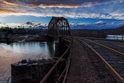 IMG_5939tzl1scTBbL by ultravivid imaging, heading across the river trestle bridge sunset reflection clouds canon river colorful day cloudy viv