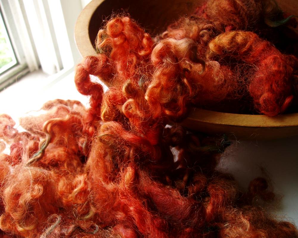 Wool Ginger ginger | Handdyed wool locks. Corriedale/Border Leicester X | Gwen Erin ...