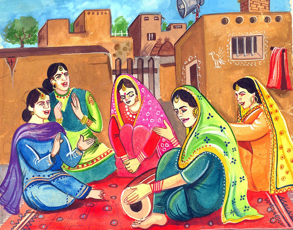 Details    Romantic art Easy drawings Punjab culture