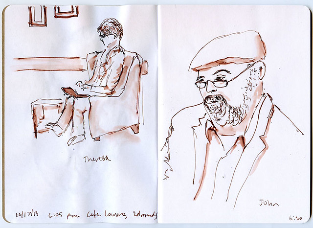 10-17-13 Sketchbook Project, Cafe Louvre