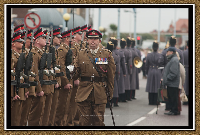 2nd Battalion Duke of Lancasters Regiment : Homecoming Parade - Lytham St Annes - Lancashire : Mayors Inspection - The Square :