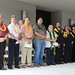 Among those who attended the Haleʻōlelo grand opening were (from left to right) UH Hilo Chancellor Donald Straney, UH Interim President David Lassner, UH Regent Carl Carlson, Hawaiʻi County Mayor Billy Kenoi representative Ilihia Gionson, Governor Neil Abercrombie and members of the Royal Order of Kamehameha.