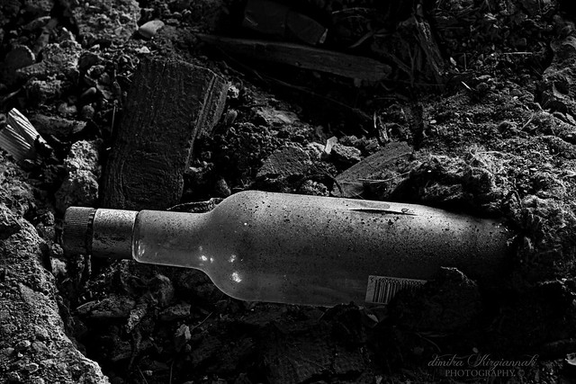bottle without a message.....b/w