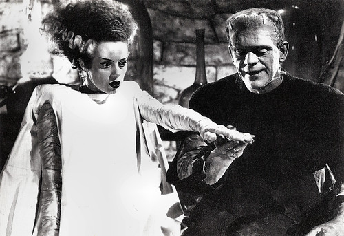 Boris Karloff and Elsa Lanchester in Bride of Frankenstein (1935)