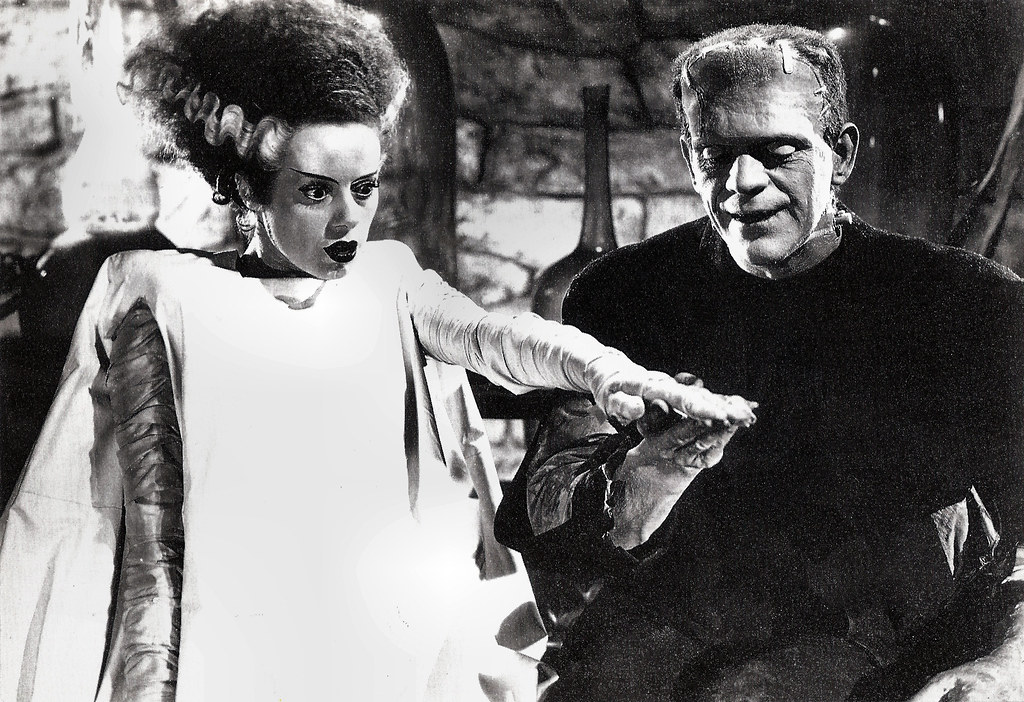 Boris Karloff and Elsa Lanchester in Bride of Frankenstein (1935) - a ...