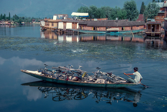 Bicycle Ferry - Dal Lake, Srinagar, Kashmir. India
