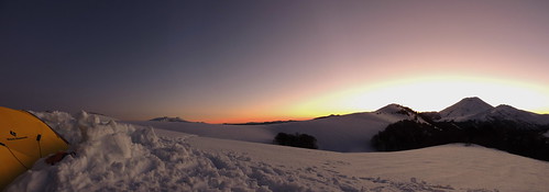 chile sunset panorama ski atardecer volcano clear backpacking andes campamento skitour esquí volcán volcanoe randonné chilecentral regióndelaaraucanía volcánlonquimay