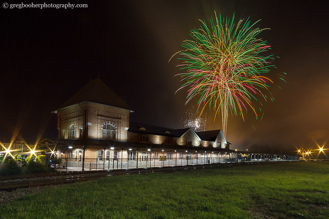 Fireworks at the Bristol Train Station