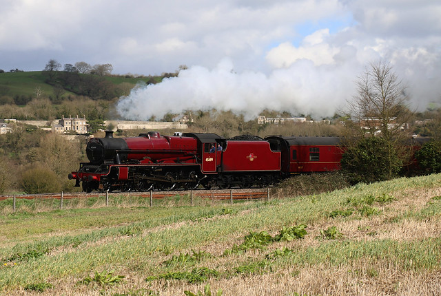 45699 'Galatea', LMS Jubilee Class 6P 4-6-0, Newton Meadows, Bath, Somerset