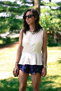 va darling. dc blogger. virginia personal style blogger. sheer white flowy summer top. flutter patterned bcbg shorts. leather oxfords. summer style 6 | by vadarling
