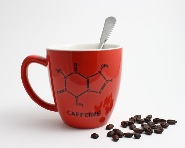 Caffeine molecule coffee cup