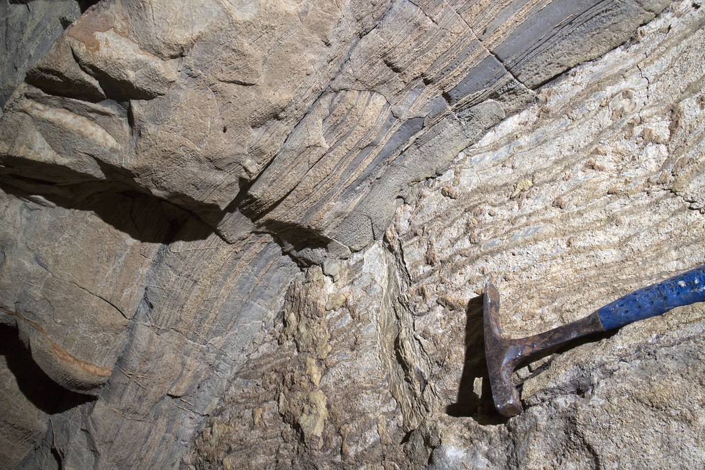 Knox group, deformed strata, Hawkins Impact Cave, Jackson County, Tennessee