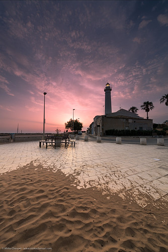 sunset sea italy lighthouse beach sand it sicilia puntasecca
