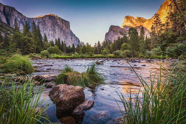 Yosemite's Gates of the Valley at Dusk