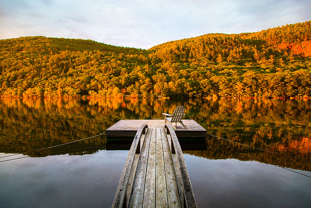 Golden Light on the Millerite Ledges above Lake Megunticook in Camden, Maine