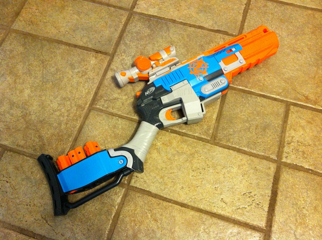 Nerf Sledgefire with Clear Shot Scope.