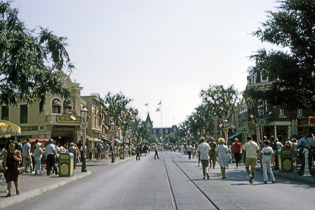 Christmas Photo Main Street Disneyland 1965-6 Anaheim California 