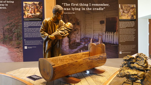 Photo of sculpture of Infant Harriet Tubman, located at Harriet Tubman State Park