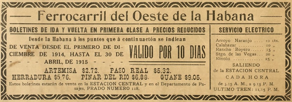 FERROCARRIL DEL OESTE   Enero/1915