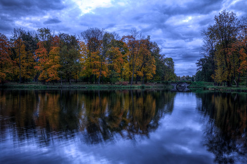 park autumn trees topf25 rain clouds reflections landscape russia lakes sigma 1020mm hdr pushkin canon50d