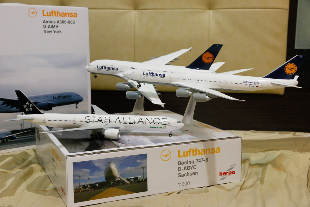 Lufthansa 747-8i + A380 + EVA Airways 777-300ER