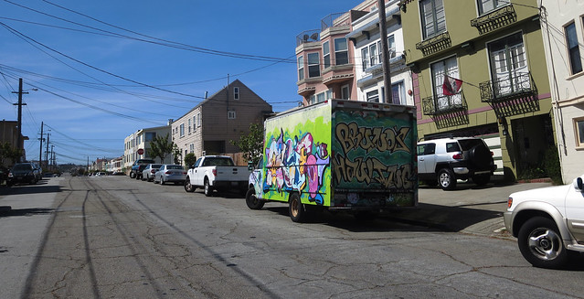 Graffiti Truck on 26th Avenue: Bruno's Hauling.  San Francisco (2014)
