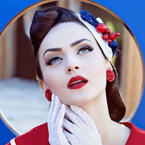 The Beautiful   Idda van Munster  Featuring The Vintage Rose Red Earrings   Get yours at  www.glitterparadise.com   #GlitterParadise #Jewelry #Bijoux #BijouxFantaisie #PinupJewelry #PinupFashion #PinupAccessories #PinUp #PinupStyle #RockingJewelry #RetroF | by glitterparadise