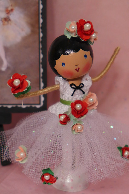 Degas Inspired Ballerina Clothespin Doll