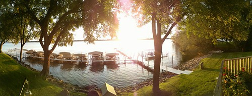 sunset lake water boat pano panoramic mobilephonecamera boatdock 2014 okoboji photobyed westlakeokoboji autosync westokoboji autosynch motorolaxcamera 2014sep