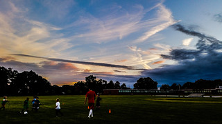 Sunset over the field at Bowie Elementary yesterday. Chicopee, Massachusetts﻿